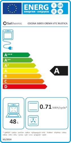 COCINA VITROCERÁMICA CON HORNO ELECTRICO SOLTHERMIC CREMA RÚSTICA ACABADOS DORADOS/50 CM ancho, 3 FUEGOS/HORNO ELECTRICO - imagen 5
