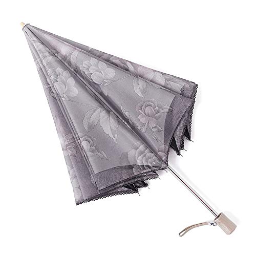 AXWT Shade Umbrella Plume Anti-UV estampage à Chaud brodé Parapluie à Deux Volets Double écran Solaire Parapluie Femme Anti-UV Princesse Dentelle Shade Princess Parapluie Cover