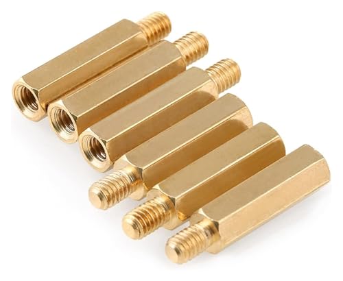 Brass Spacer,CASE M4 Hex Standoff Screw Pillars PCB Computer PC Motherboard Female Male Spacers Bolt Small Tools(M4*15+6(20pcs))