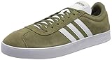 Diseño punta T adidas VL Court 2.0, Zapatillas de Skateboard Hombre, Verde (Raw Khaki/FTWR White/FTWR White), 42 EU