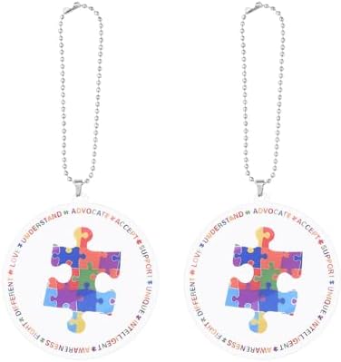 Autism Awareness Car Hanging Decoration for Autistic Son Daughter Autism Car Hanging Ornament for Autistic Mom Ornament Christmas Gift for Support Disability Awareness image 2