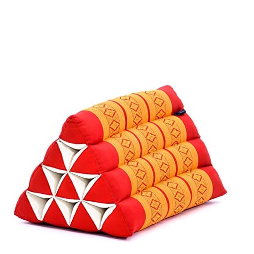 Leewadee Triangle Cushion Reading Pillow Backrest TV Pillow Eco-Friendly Organic and Natural, 20x13x13 inches, Kapok, Orange red