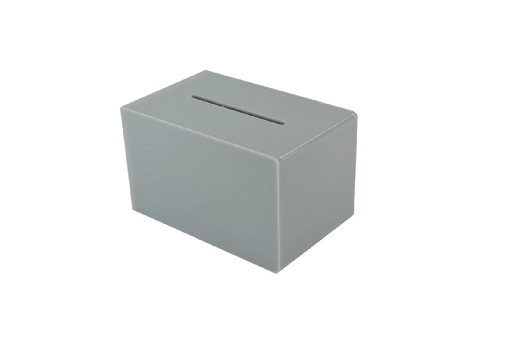 Pos Display Shop Small Lockable Grey Acrylic Suggestion Ballot Ticket Comments Collection Box - BB0006 (Grey) โ image 1