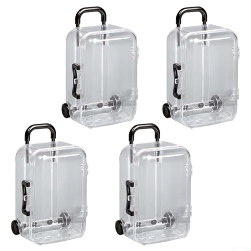 QuivyLivy Joyero transparente y accesorios para el cabello, estuche de viaje, mini maletín con ruedas, juego de 4 piezas para almacenamiento y organización compactos