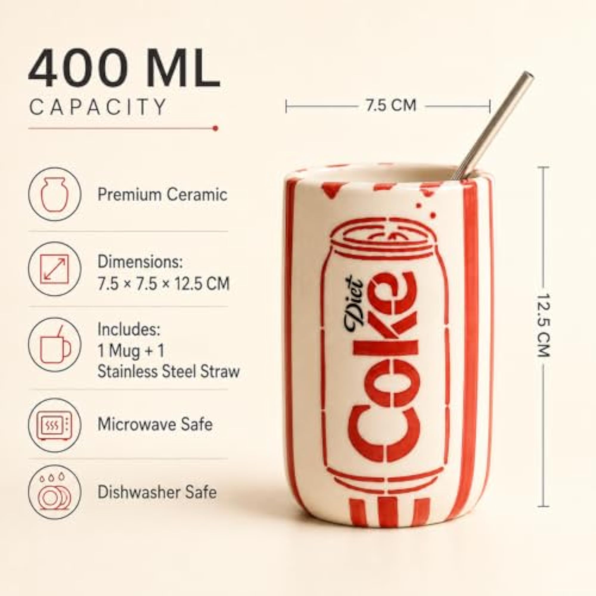Trending Ceramic Tumbler for Cold Drink Soda Can with Straw
