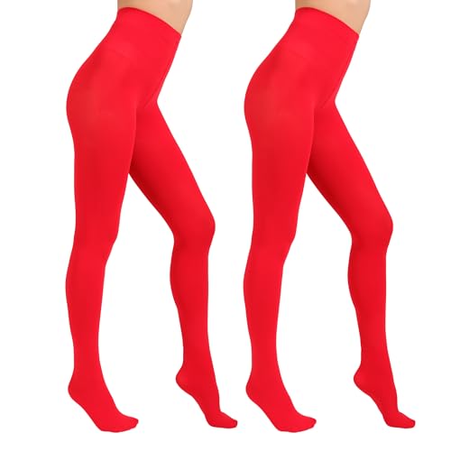 Image of Paralinda 2 Pairs Women's Solid Color Tights 80D, Soft Opaque Microfiber Tights