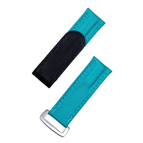 Bracelet montre nylon et cuir 20mm bleu Tiff argenté compatible avec Rolex Daytona