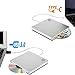 BDYING External USB C CD DVD Drive,Portable USB 3.0 and Type-C Smart Touch Button Slot-in CD DVD Burner Player Writer for Desktop Laptop/Mac/MacBook Pro/Air/Windows XP/7/8/10 Mac OS (Silver)
