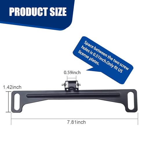 Image of Miytsya 1 PC Car License Plate Camera Bracket, Waterproof Anti-Rust Reversing Camera Metal Bracket, Car DVR Rearview Mirror Camera Kit, Universal License Plate Accessories for Most Cars (Black)