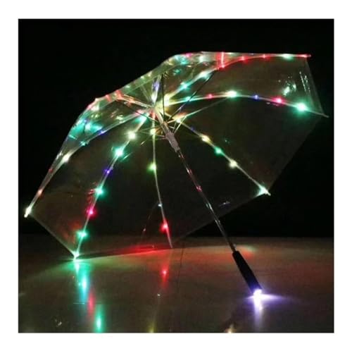 EUYIMOMO parapluie led Parapluie Led 4 couleurs, parapluies transparents avec lampe torche, for photographie de mariage, fête d'anniversaire, cadeaux de noël(Style D)