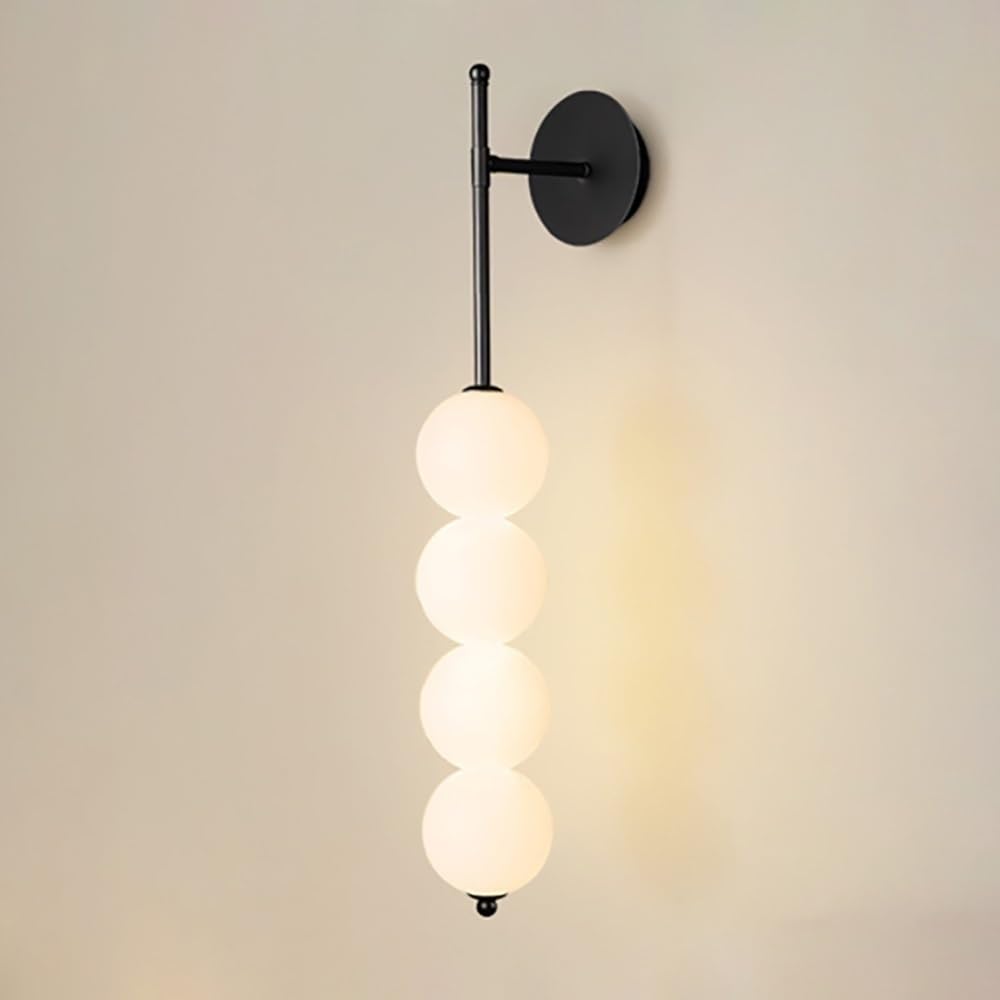 Nowoczesna pionowa lampa ścienna LED, styl skandynawski, 4 światła, perłowy styl liniowy, możliwość ściemniania, idealna do sypialni lub salonu.