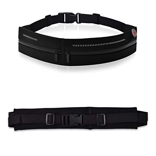 MATEPROX Hüfttaschen Ultraleicht mit Großer Kapazität, Sport wasserdichte Bauchtasche für Damen Herren, Lauftasche mit Verstellbarem Nylonband für Wandern, Laufen, Fitness, Reise-Schwarz Cover