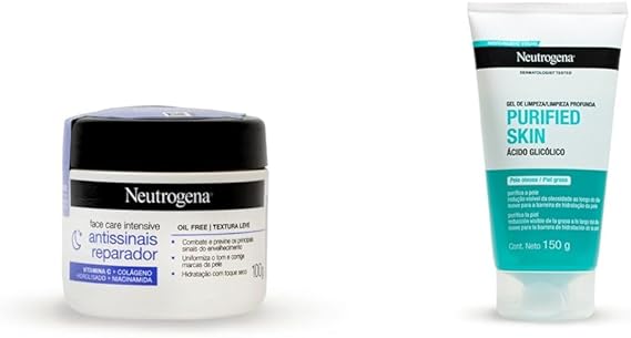 Kit Neutrogena Hidratante Antissinais 100g + Gel de Limpeza Facial
