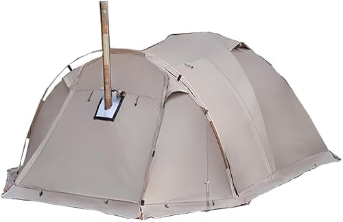 DOGBOOトンネルテント ツーリング ソロ ツールームテント 煙突穴付き 雪スカート付き 4つの出入り口 軽量 UVカット 耐水インナーテント付き 1〜3人用
