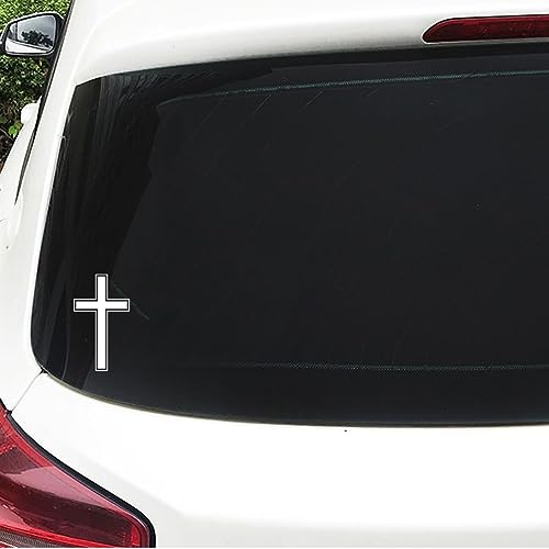 XTRAYXRAY Christian Cross Car Decal Christian Jesus God Religious Window Bumper Decal Sticker Suitable for Cars, Trucks 2Pcs (White)
