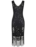 PrettyGuide Women 1920s Gatsby Cocktail Sequin Art Deco Flapper Dress XL Black