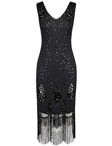 Image of PrettyGuide Women 1920s Gatsby Cocktail Sequin Art Deco Flapper Dress