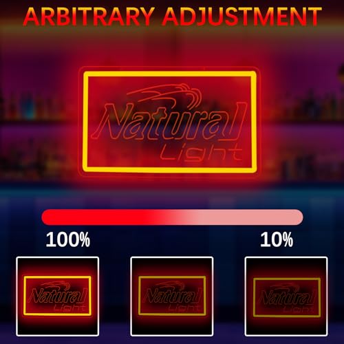 Image of Natural Neon Beer Signs for Wall Decor, Dimmable Neon Light for Business, USB Power LED Neon Sign for Home Bar Man Cave Garage, LED Neon Sign Wall Art Neon Light for Beer Pub