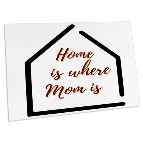 3dRose Text of Home is Where Mom is - Desk Pad Place Mats