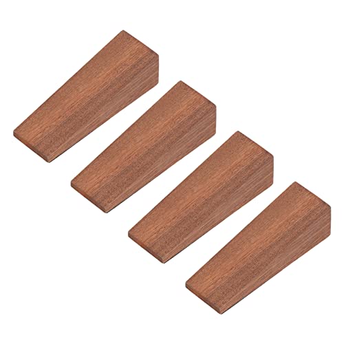 Cuña para Puerta, Tope de Puerta 4 Piezas Tope de Puerta de Madera Marrón Oscuro Tope de Puerta Antideslizante Triangular Topes de Puerta Universal para Dormitorio, Sala de Estar