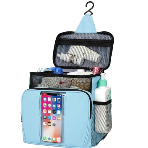 BAIMAY Quick Dry Mesh Shower Caddy, Travel Cruise Ship Essentials-Lightblue