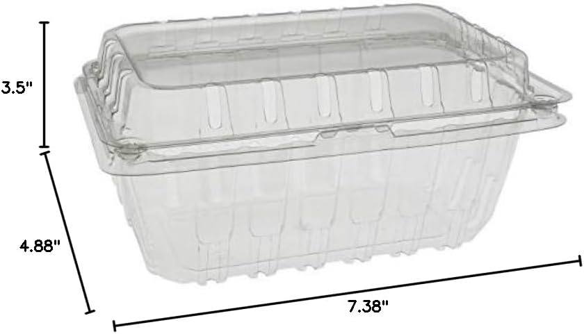 PACTIV RPET Hinged Clamshell Berry Container, Clear, 1 lb. | 360/Case