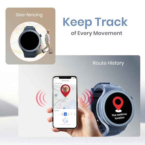 Image of AGEasy Protec Fall Detection Smartwatch for Seniors with 4G LTE Calling, SOS Button for Emergencies, 1.28 inch AMOLED Display, IP68 Water Resistance, Pill Reminder & One Full Day Battery Life (Rich Gray)