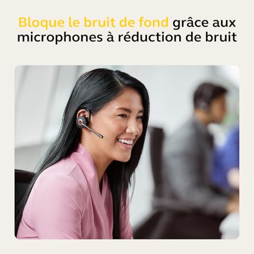 Jabra Engage 55 - Micro-casque convertible sans fil avec Earhook, Serre-tête & tour de nuque - Link 400 USB-A, Micro à réduction de bruit, Longue portée, Protection auditive - Certifié Teams - Noir