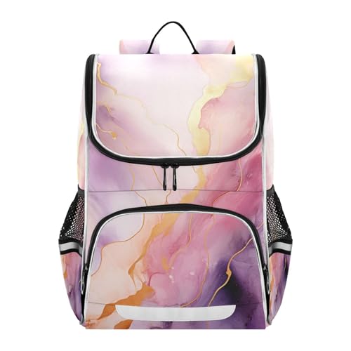 Mochila de viaje de mármol metálico ideal para el colegio y fin de semana
