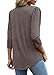 Plus Size T Shirts for Women Dressy Casual Women's 3/4 Length Puff Sleeve Tops Summer Fashion V Neck Blouses Fall Polyester T-Shirts Loose Curved Hem Tshirts Long Tunic Oversized Tees Brown 3XL