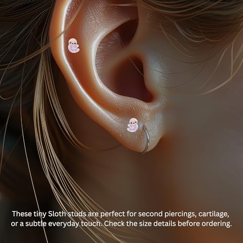 Animal 925 Sterling Silver Tiny Stud Earrings, Dainty Piercing Jewelry (Hypoallergenic)3