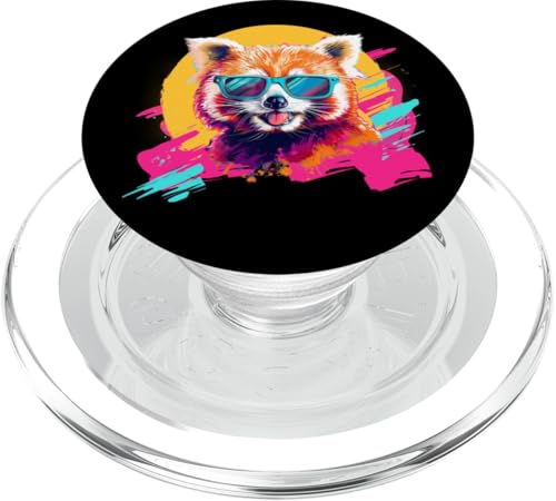 Retro Vintage Red Panda PopSockets PopGrip para MagSafe