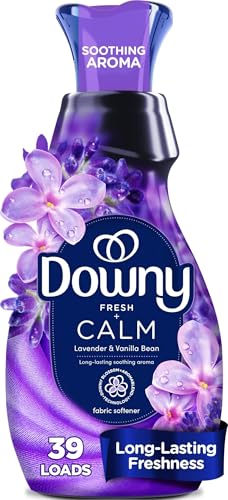 Downy Ultra Soft Fabric Softener Liquid, Calm, Lavender and Vanilla Bean, 26 fl oz, 39 Loads