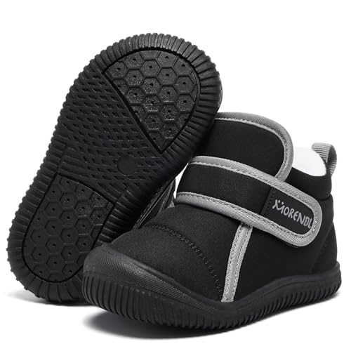 MORENDL Baby Winter Snow Boots for Infant Boys Girls Toddler Water-Resistant First Walker Shoes Warm Lining Soft Sole Anti-Slip Outdoor Booties