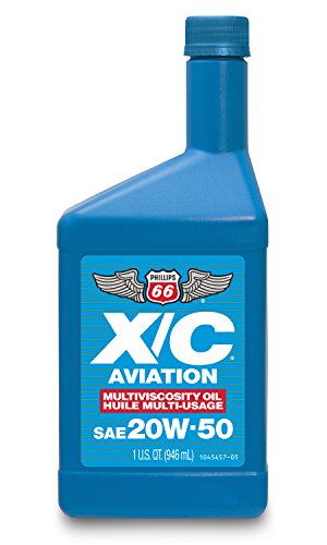 Phillips 66 1045457 X/C Aviation Oil 20W50-1 Quart, 32 fl. oz, 1 Pack