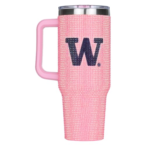 Image of The Memory Company Officially Licensed 40oz Pink Bling Game Day Tumbler, University of Washington