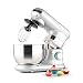 Produktbild Klarstein Serena Argentea, 600 Watt leistungsstarke Küchenmaschine, leise und kompakte Knetmaschine Rührmaschine, elektrische Universal Teigknetmaschine im retro Design, silber
