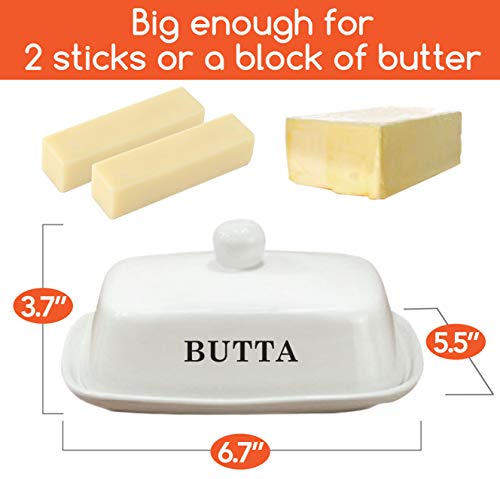 Butter Dish With Lid | Perfect Gift For Cooks | Large - Fits Block Of Butter Or 2 Sticks #TOP1