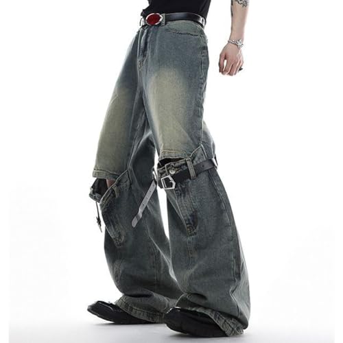 Men's Vintage Flared Leg Denim Jeans Streetwear Trendy Fashion Denim Pants Y2K2