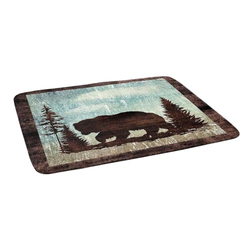 Alfombra de secado de vajilla de cabina, alfombra de secado de vajilla de cabina rústica - Estera escurridora de platos, juego de mesa, cojín para platos con forma de oso marrón - Alfombra aislante