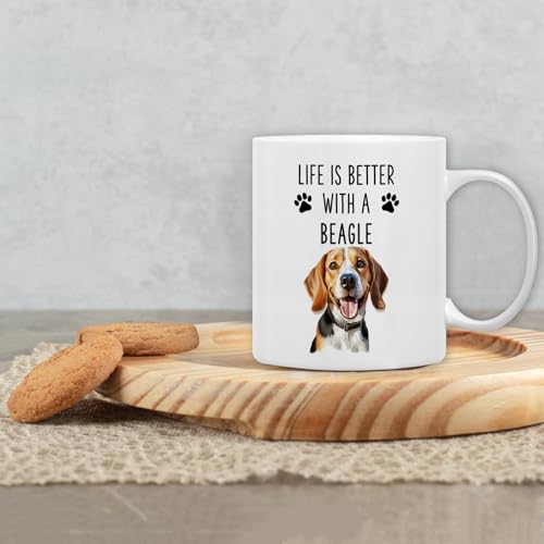 Mug de cerámica QASHWEY para amantes de Beagle 11oz miniatura 4