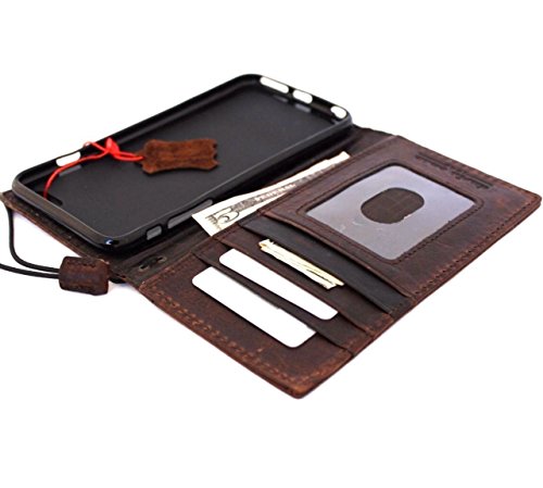 Genuine Italian Leather Hard Case For Iphone 6 6S 4.7 Inch Book Wallet Slim Cover Handmade S Luxury Card Slots Thin Brown Daviscase #TOP4