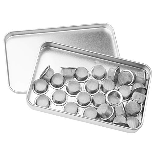 30pcs Pipe Screens Filters 1/2inch Crystal Pipe Screens Stainless Steel Metal Screen Filter for Crystal Tobacco Pipes with Box Packed - Thumbnail 2