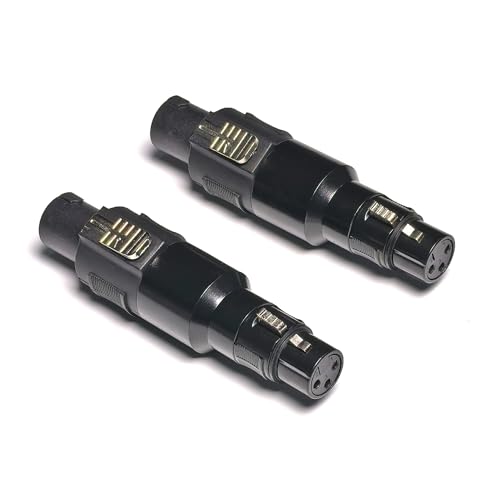 Adaptador WJSTN Speakon a XLR 3 pin, 2 unidades negro miniatura 2