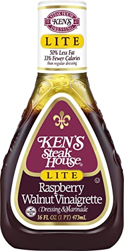 Ken's Steak House Raspberry Walnut Vinaigrette LITE Dressing - 16 Oz (2-Pack)