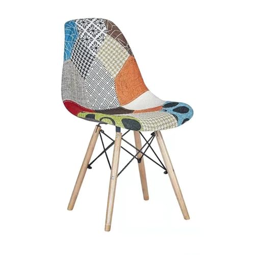 buybuy Sedia serie Picasso in PP con seduta in spugna ricoperta con stoffa in stile patchwork, piedi in legno di faggio e metallo Patchwork PIC002