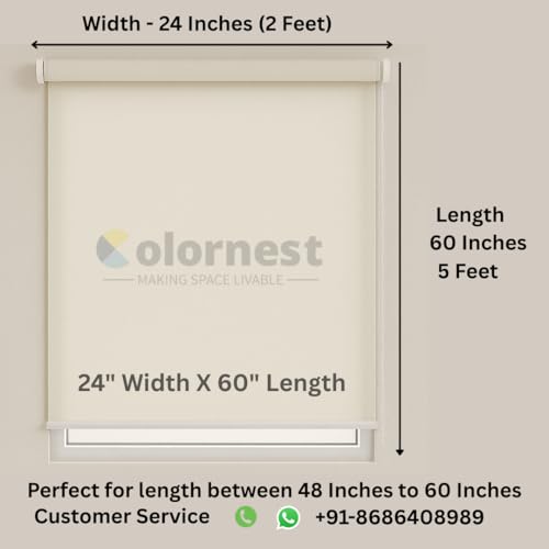 Image of Roller Blinds for Windows 24 Inch W X 60 Inch L | Dim Out Roll-Up Shades Sun UV Protection for Home & Office Charcoal Grey| Heavy Duty in 38 MM Pole