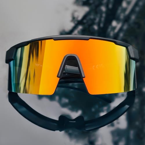 WISTON XL Z87 Sunglasses for Big Wide Heads Men Women,TR90 Ultralight UV400 Protection Sun Glasses Z8224 Red3