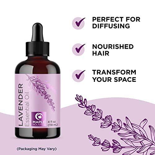 Pure Lavender Essential Oil 4Oz - Relaxing Lavender Oil Essential Oil For Diffuser Aromatherapy Sleep And Mood - Pure Lavender Oil For Hair Skin And Nails Plus Calming Aromatherapy Oil For Diffuser #TOP5