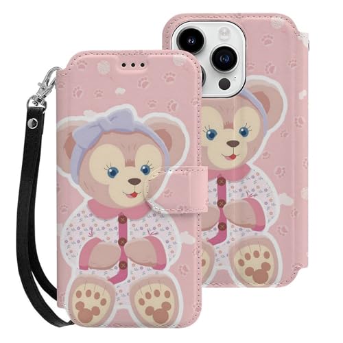 ダッフィーフレンズ iPhone15 Pro用ケース 手帳型 財布型 スマホケース カード収納 PUレザー おしゃれ アイフォン15 Pro用ケース 全面保護 マグネット式 耐衝撃 脱着簡単